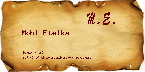 Mohl Etelka névjegykártya